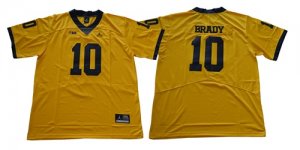 Michigan Wolverines 10 Tom Brady Gold College Football Jersey