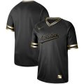 Athletics Blank Black Gold Nike Cooperstown Collection Legend V Neck Jersey