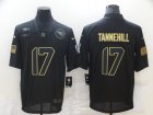 Mens Tennessee Titans #17 Ryan Tannehill Black 2020 Salute To Service