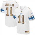 Nike Detroit Lions #11 Marvin Jones Jr White Mens Stitched NFL Elite Gold Jersey