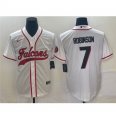 Men Atlanta Falcons #7 Bijan Robinson White Cool Base Stitched Baseball Jersey