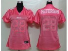 Nike Womens Minnesota Vikings #28 Peterson Pink Jerseys