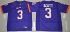 Clemson Tigers 3 Artavis Scott Purple College Football Jersey