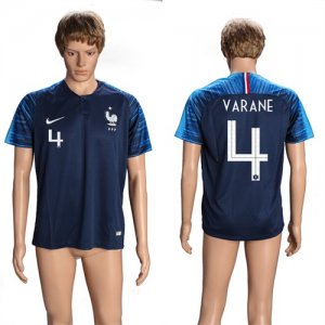 France 4 VARANE Home 2018 FIFA World Cup Thailand Soccer Jersey