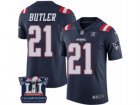 Youth Nike New England Patriots #21 Malcolm Butler Limited Navy Blue Rush Super Bowl LI Champions NFL Jersey