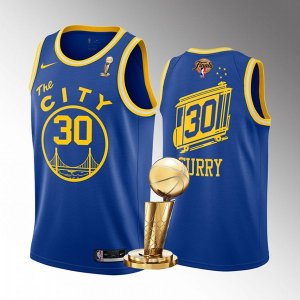 Warriors# 30 Stephen Curry Blue Nike 2022 Finals Champions Swingman Jersey