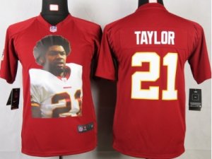 Nike youth Washington Red Skins #21 Taylor Red Portrait Fashion Game JerseyS