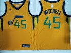 Jazz #45 Donovan Mitchell yellow Nike Swingman Jersey