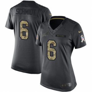 Womens Nike Buffalo Bills #6 Colton Schmidt Limited Black 2016 Salute to Service NFL Jersey