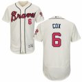 Men's Majestic Atlanta Braves #6 Bobby Cox Cream Flexbase Authentic Collection MLB Jersey