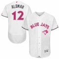 Mens Majestic Toronto Blue Jays #12 Roberto Alomar Authentic White 2016 Mothers Day Fashion Flex Base MLB Jersey