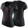 Women Indianapolis Colts Black Breast Cancer Awareness Tri-Blend V-Neck T-Shirt