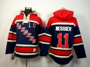 NHL New York Rangers #11 Mark Messier Navy Blue Sawyer Hooded Sweatshirt Stitched jerseys