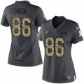 Women's Nike Oakland Raiders #86 Lee Smith Limited Black 2016 Salute to Service NFL Jersey