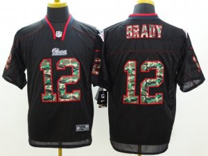 Nike New England Patriots #12 Tom Brady Black jerseys(Elite Camo Fashion)