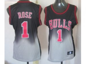 women nba chicago bulls #1 rose black-gery