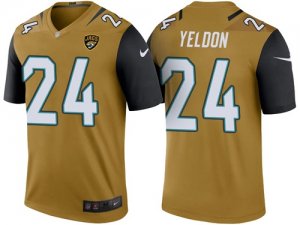 Men Jacksonville Jaguars #24 T.J. Yeldon Gold Color Rush Legend Jersey