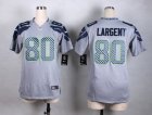 Women Nike Seattle Seahawks #80 Steve Largent grey jerseys