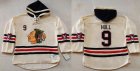 Chicago Blackhawks #9 Bobby Hull Cream Heavyweight Pullover Hoodie Stitched NHL Jersey