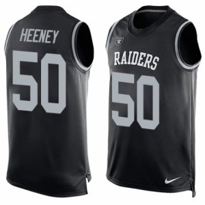 Mens Nike Oakland Raiders #50 Ben Heeney Limited Black Player Name & Number Tank Top NFL Jersey