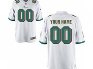 Men\'s Nike Miami Dolphins Customized Game White Jerseys (S-4XL)