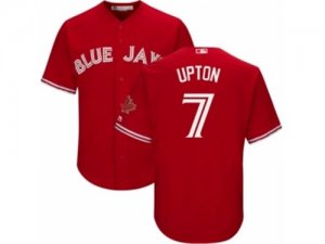 Mens Majestic Toronto Blue Jays #7 B.J. Upton Replica Red Canada Day Cool Base MLB Jersey