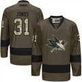 San Jose Sharks #31 Martin Jones Green Salute to Service Stitched NHL Jersey