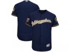 Men Milwaukee Brewers Customized Majestic Navy 2018 Spring Training Flex Base Team Jersey