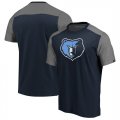Memphis Grizzlies Fanatics Branded Iconic Blocked T-Shirt Navy