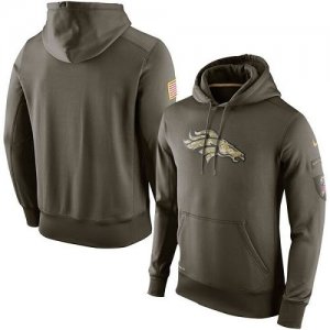 Men Denver Broncos Nike Olive Salute To Service KO Performance Hoodie