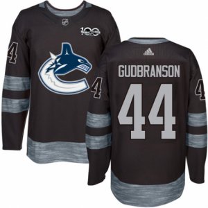 Mens Reebok Vancouver Canucks #44 Erik Gudbranson Authentic Black 1917-2017 100th Anniversary NHL Jersey