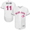 Mens Majestic Toronto Blue Jays #11 Kevin Pillar Authentic White 2016 Mothers Day Fashion Flex Base MLB Jersey