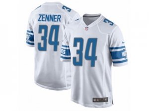 Nike Detroit Lions #34 Zach Zenner Game White NFL Jersey