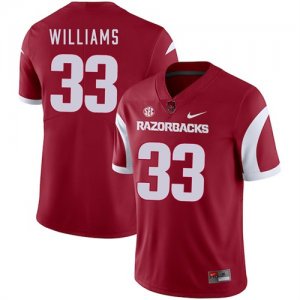 Arkansas Razorbacks 33 David Williams Red College Football Jersey