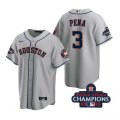 Astros #3 Jeremy Pena Gray 2022 World Series Champions Cool Base Jersey