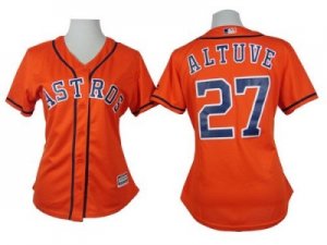 Mlb Women Astros #27 Jose Altuve Orange Alternate Stitched Baseball Jerseys