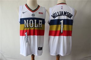 Pelicans #1 Zion Williamson White Earned Edition Nike Swingman Jersey