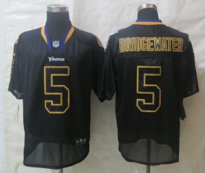 Nike jerseys minnesota vikings #5 bridgewater black[Elite lights out][bridgewater]