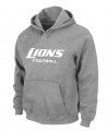 Detroit Lions Authentic font Pullover Hoodie Grey