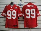 2013 Super Bowl XLVII NEW San Francisco 49ers #99 Aldon Smith Red With Hall of Fame 50th Patch(Elite)