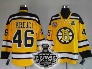 nhl jerseys boston bruins #46 krejci yellow [2011 stanley cup]