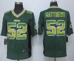 2015 New Nike Green Bay Packers #52 Matthews Green Strobe Jerseys(Limited)
