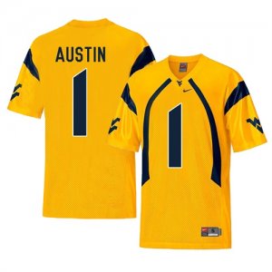 West Virginia Mountaineers #1 Tavon Austin Gold College Football Jersey