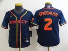 Astros #2 Alex Bregman Navy Youth Nike 2022 City Connect Cool Base Jersey