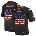 Men Nike Denver Broncos #95 Derek Wolfe Lights Out Black Men Stitched NFL Elite Jersey