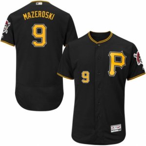 Men\'s Majestic Pittsburgh Pirates #9 Bill Mazeroski Black Flexbase Authentic Collection MLB Jersey