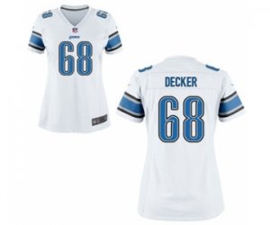 Womens Detroit Lions #68 Taylor Decker White Game Jersey