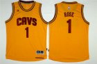 Mens Cleveland Cavaliers #1 Derrick Rose Yellow Swingman Jersey