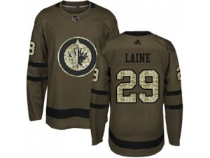 Youth Adidas Winnipeg Jets #29 Patrik Laine Green Salute to Service Stitched NHL Jersey