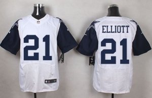 Nike Dallas Cowboys #21 Ezekiel Elliott White Men Stitched NFL Elite Rush Jersey